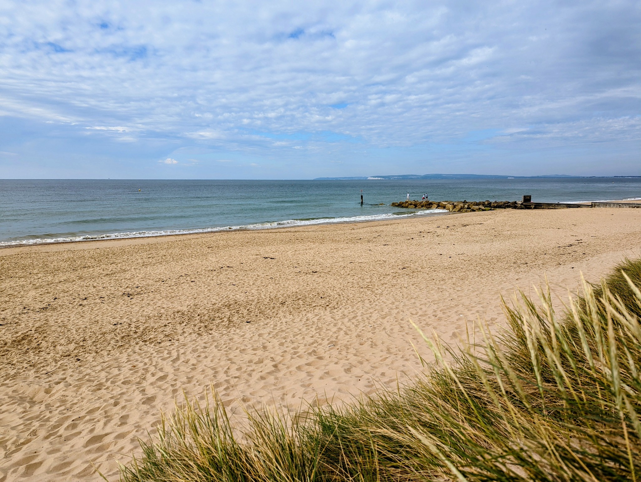 The Bournemouth shoreline, sea and sandy beach photographed by Jen